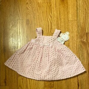 Losan Pink Eyelet Dress with Diaper Cover in Delicate Eyelet Design